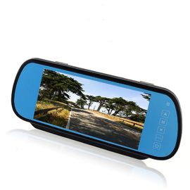 Le verre bleu 7" moniteur de miroir de vue arrière de voiture d'affichage soutient l'entrée-vidéo de 2 manières
